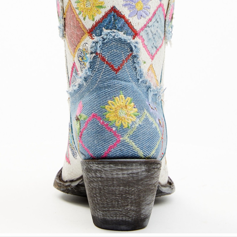 🤠YIPPEE KI YAY by OLD GRINGO Cowhide Leather Embroidered Patchwork Pointed Toe - Picture 7 of 9